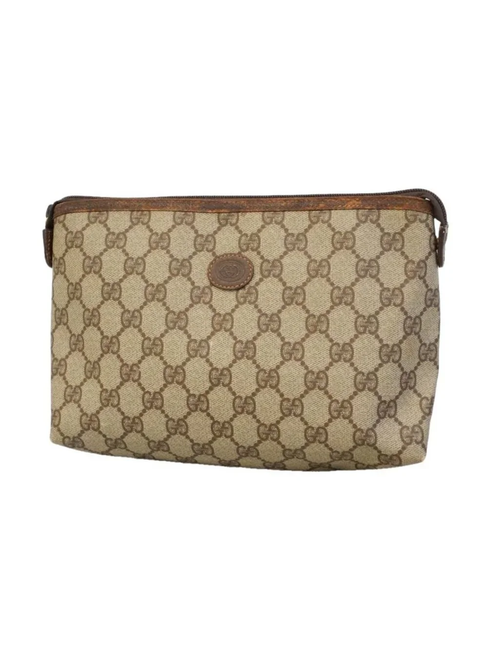Gucci Pouch GG Supreme 156 01 Brown Gold